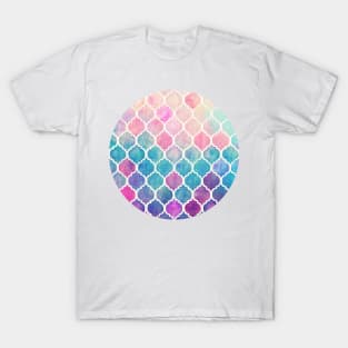 Rainbow Pastel Watercolor Moroccan Pattern T-Shirt